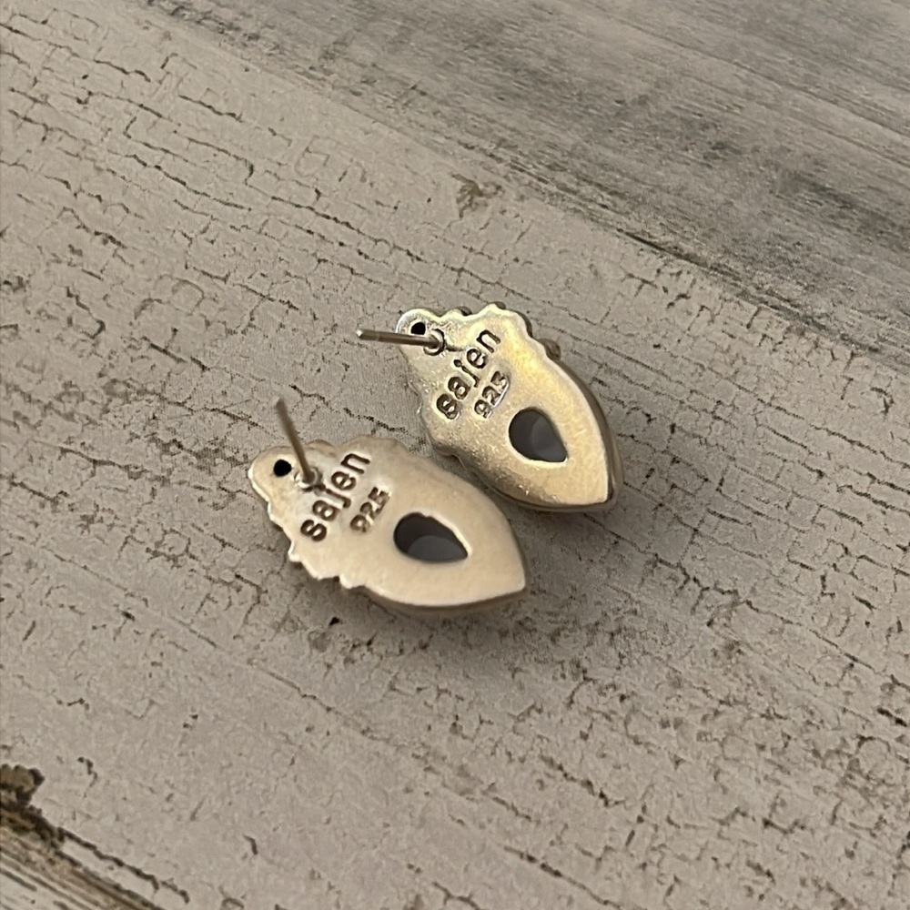 Sajen Sterling Silver Lavender Moonstone Drop Earrings - Picture 4 of 6